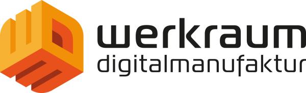 Logo der werkraum Digitalmanufaktur GmbH, bestehend aus 3D-Quader geformt aus den Buchstaben w, d und m sowie dem Firmenschriftzug