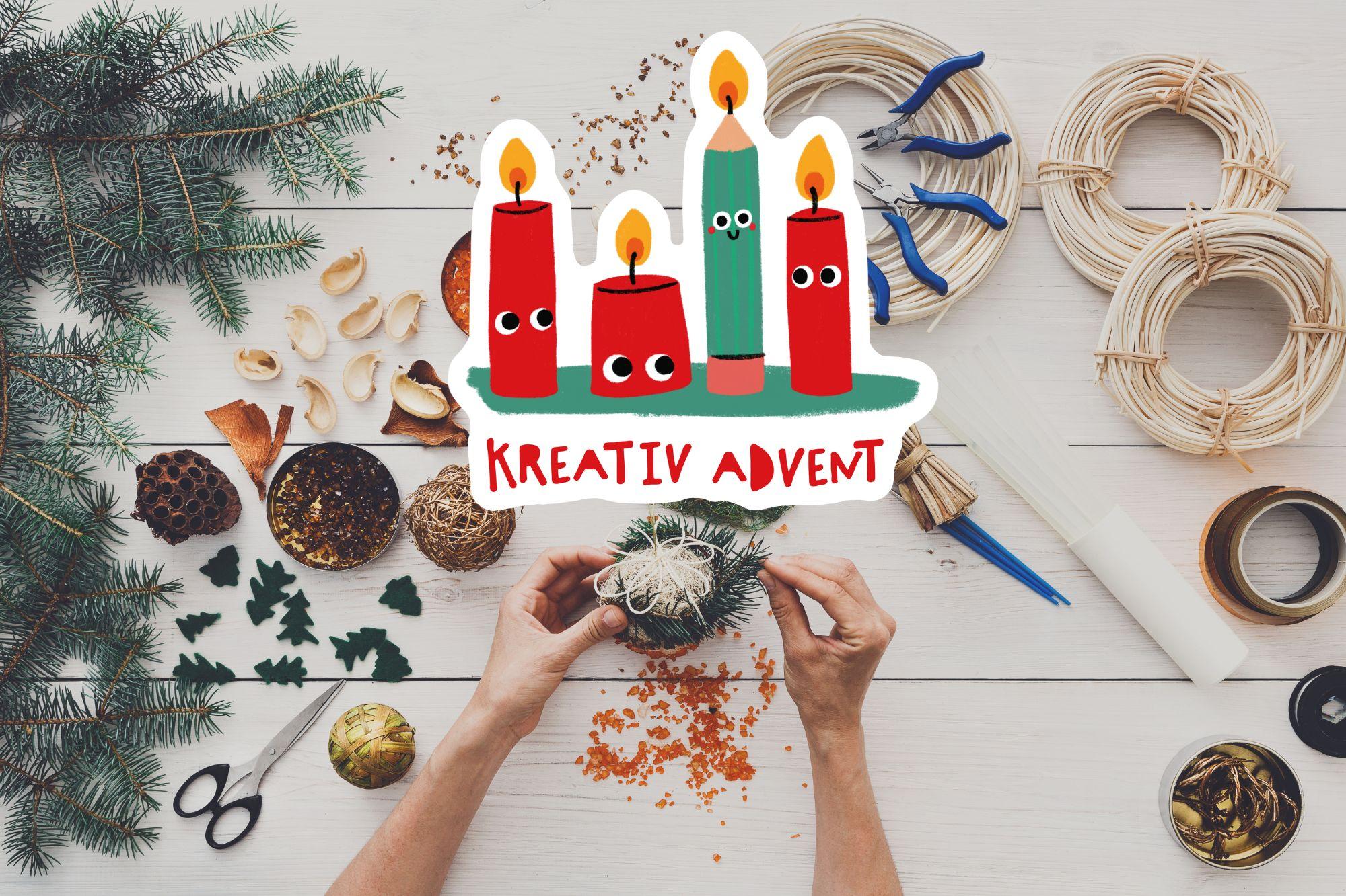 Kreativ Advent Karlsruhe; Bild: Canva; Illustration: Lea Geerken