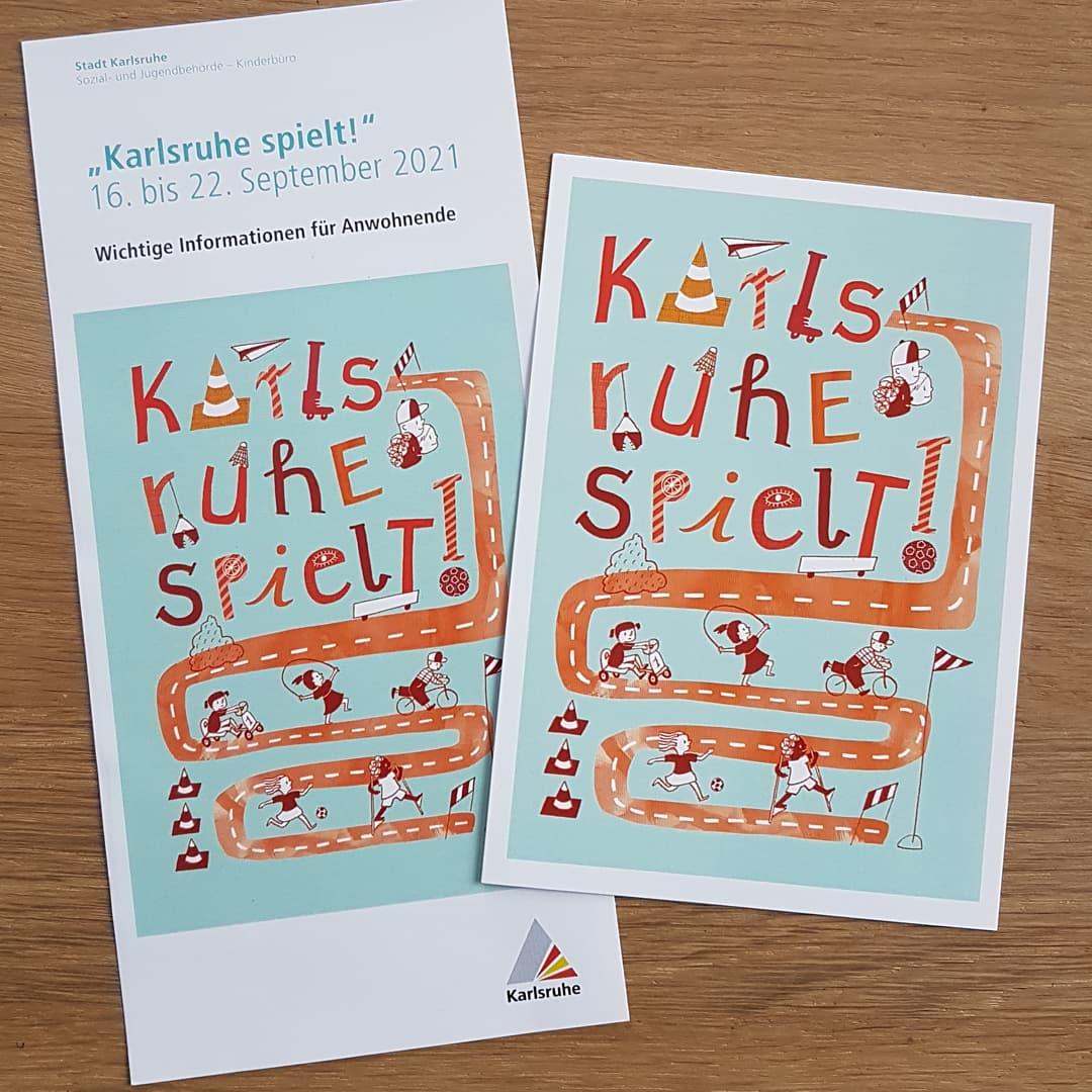 Karlsruhe Spielt Postkarte und Flyer
