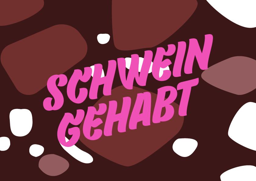 Poskarte Schwein gehabt 2024