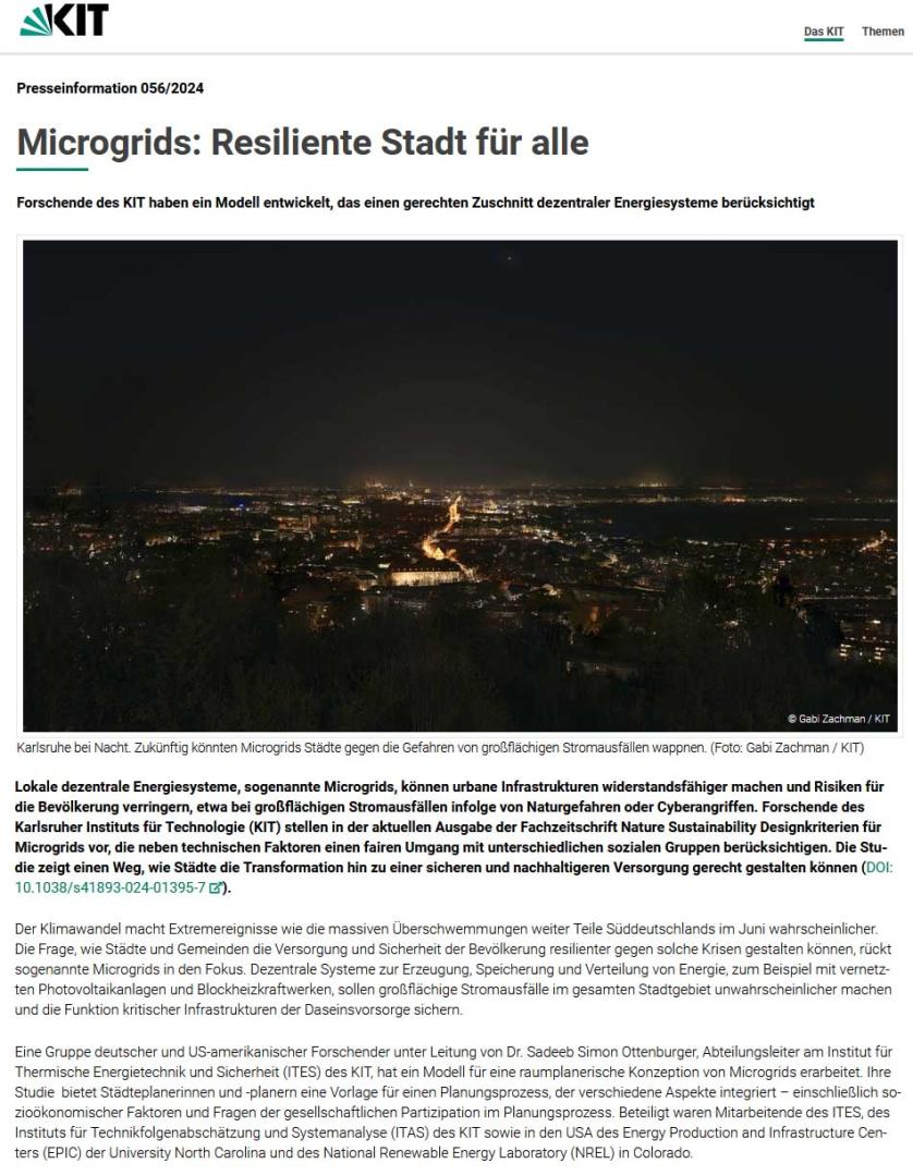 Christoph Karcher Text Pressemitteilung Microgrids