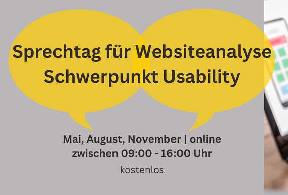 Sprechstundentag für Websiteanalyse - Schwerpunkt Usability, "Bild: IHK Regensburg" Sprechstundentag für Websiteanalyse - Schwerpunkt Usability, "Bild: IHK Regensburg"