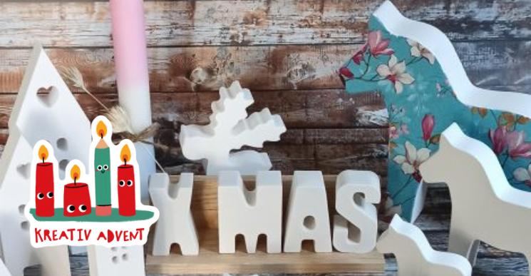 Weihnachtsdeko aus Raysin Kreativwerkstatt Karlsruhe; Illustration: Lea Geerken