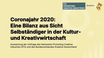 Studie Coronajahr 2020, Bild: Bundesverband Kreative Deutschland und Netzwerk Promoting Creative Industries 