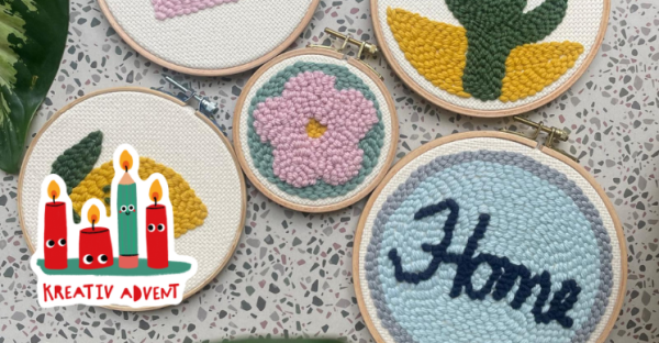 Kreatives Sticken Kreativwerkstatt Karlsruhe; Illustration: Lea Geerken