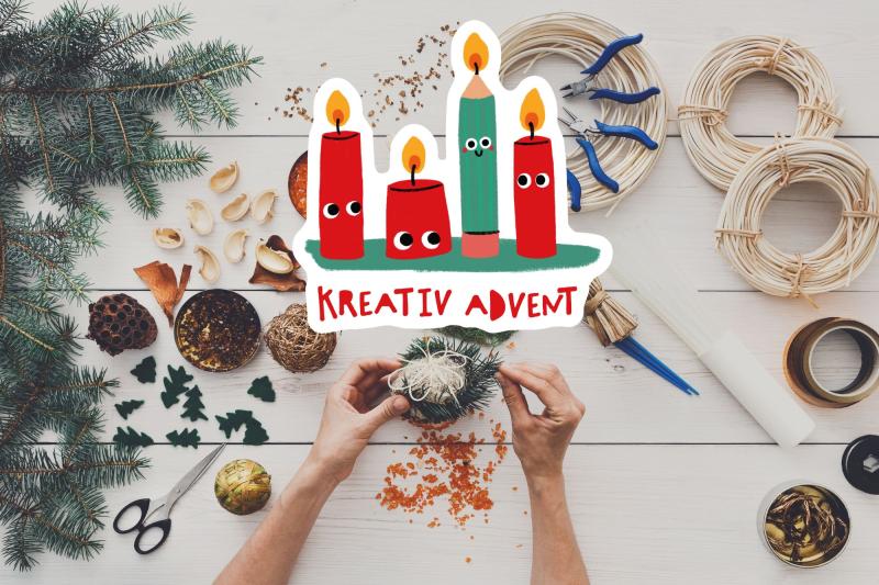 Kreativ Advent Karlsruhe; Bild: Canva; Illustration: Lea Geerken